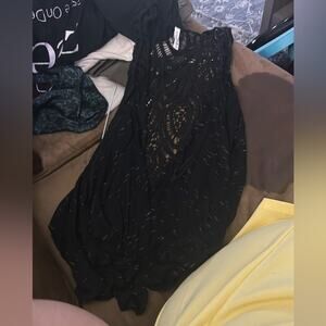 Full Tilt Black Backless Lace Dress